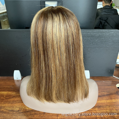 Cheap T part human hair bob wigs lace front,colored bob wigs human hair,highlight 4/27 straight bob human hair lace front wigs